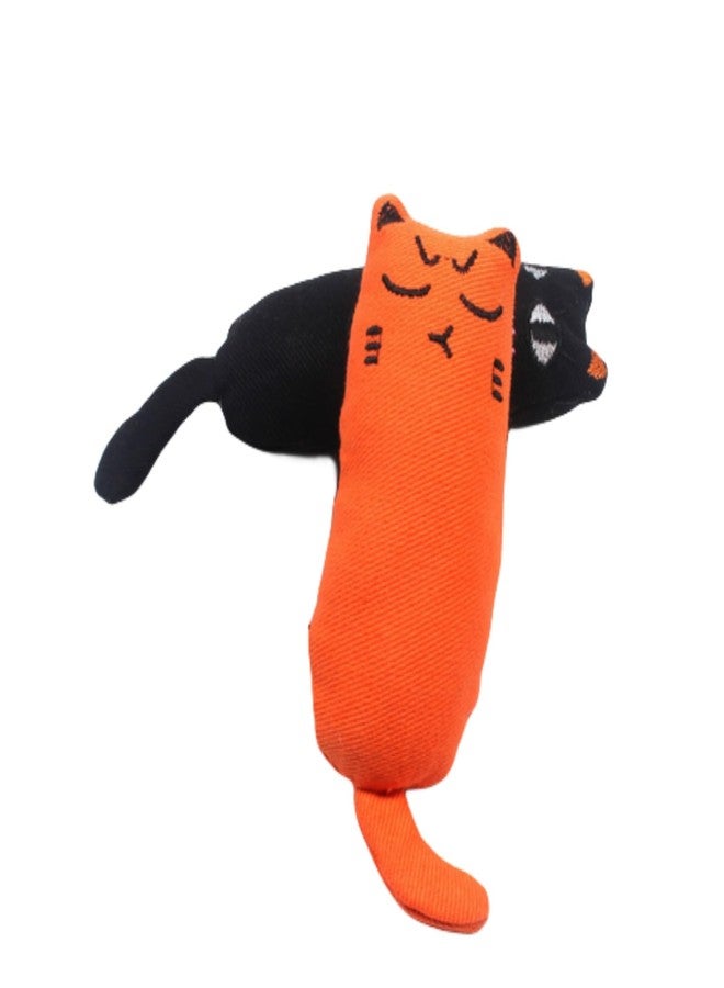 EBIEFLY 5Pcs Pet Cat Toy Contains Mint Pure Cotton Fabric for Tooth Grinding, Durable Removal, Clean Tooth Brushing, Cute Cat Mouse Shaped Gift (Orange) - Image 2